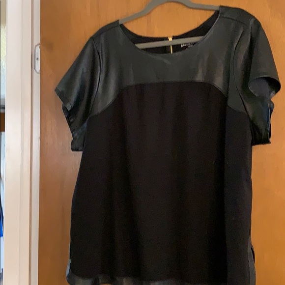 Black top with leather